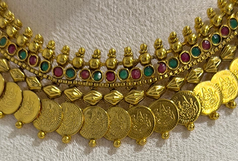 Ruby Green Coin pendant with earring