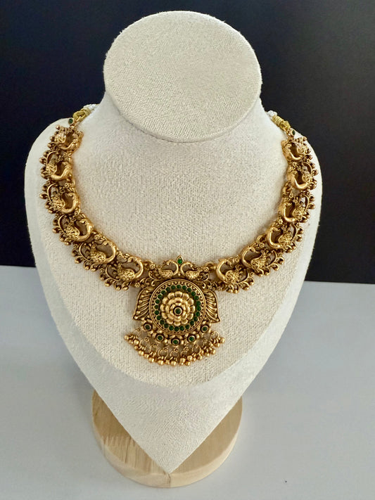 Fulll Peacock style Necklace set with jhumka set