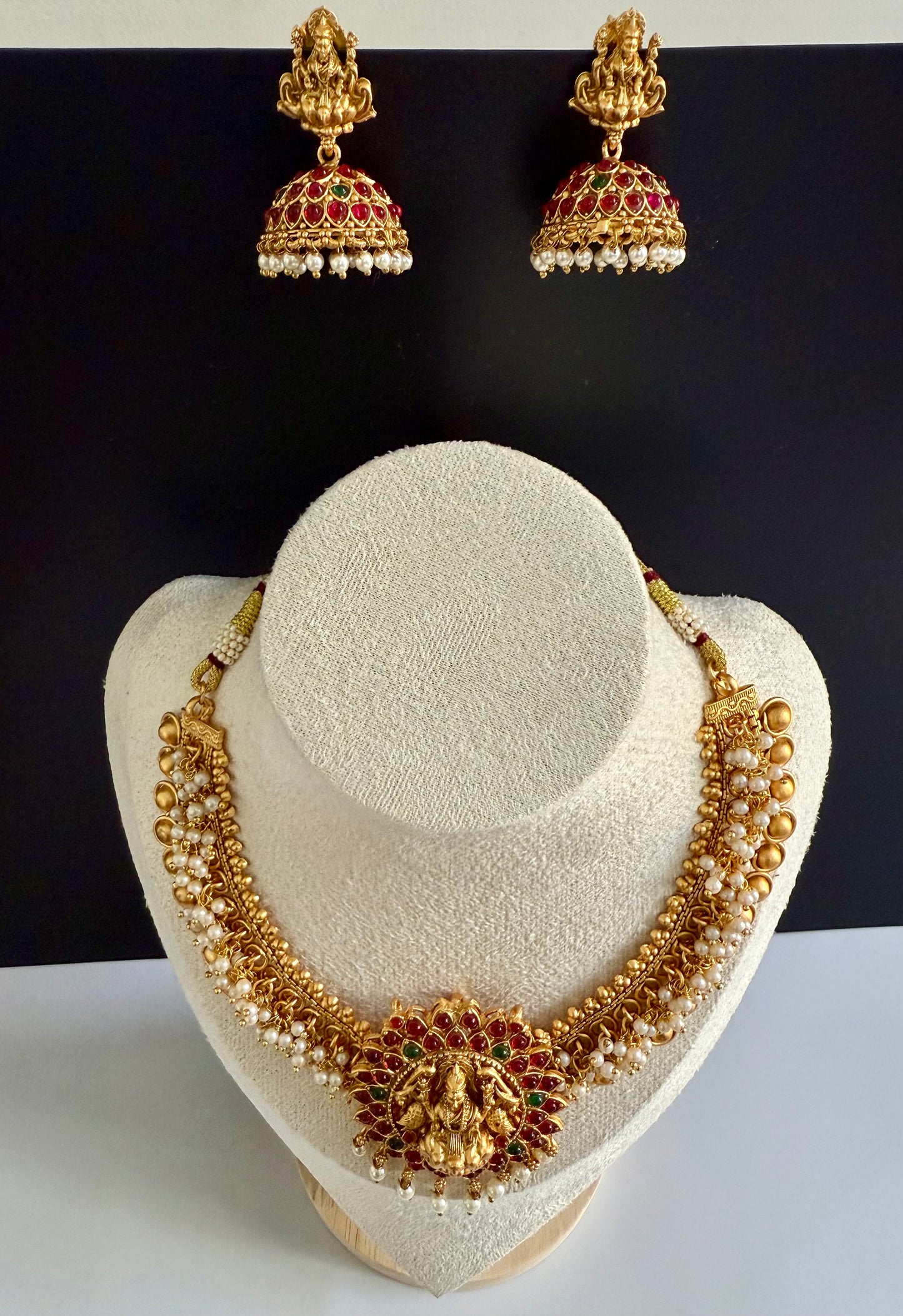 Temple style Necklace set with Jhumka