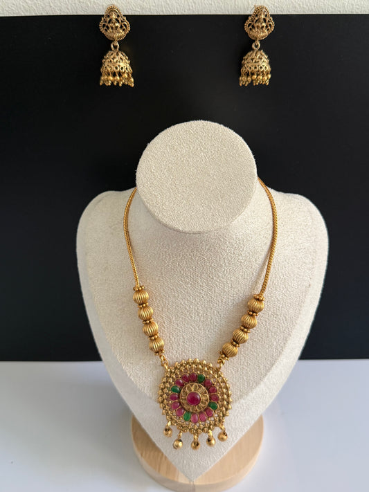 Lightweight Designer Pendantset with jhumka