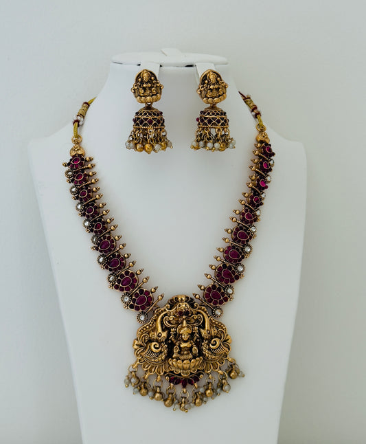 Palakka Model Necklace with heavy temple style pendant