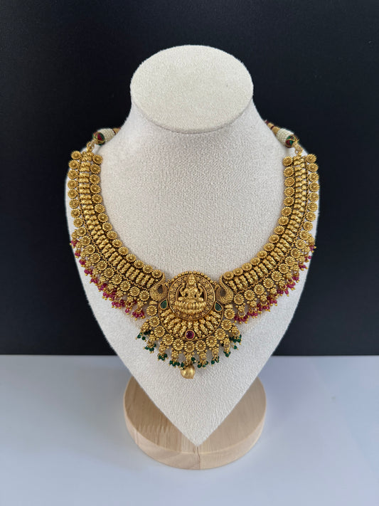 Temple style Necklace set with Jhumka