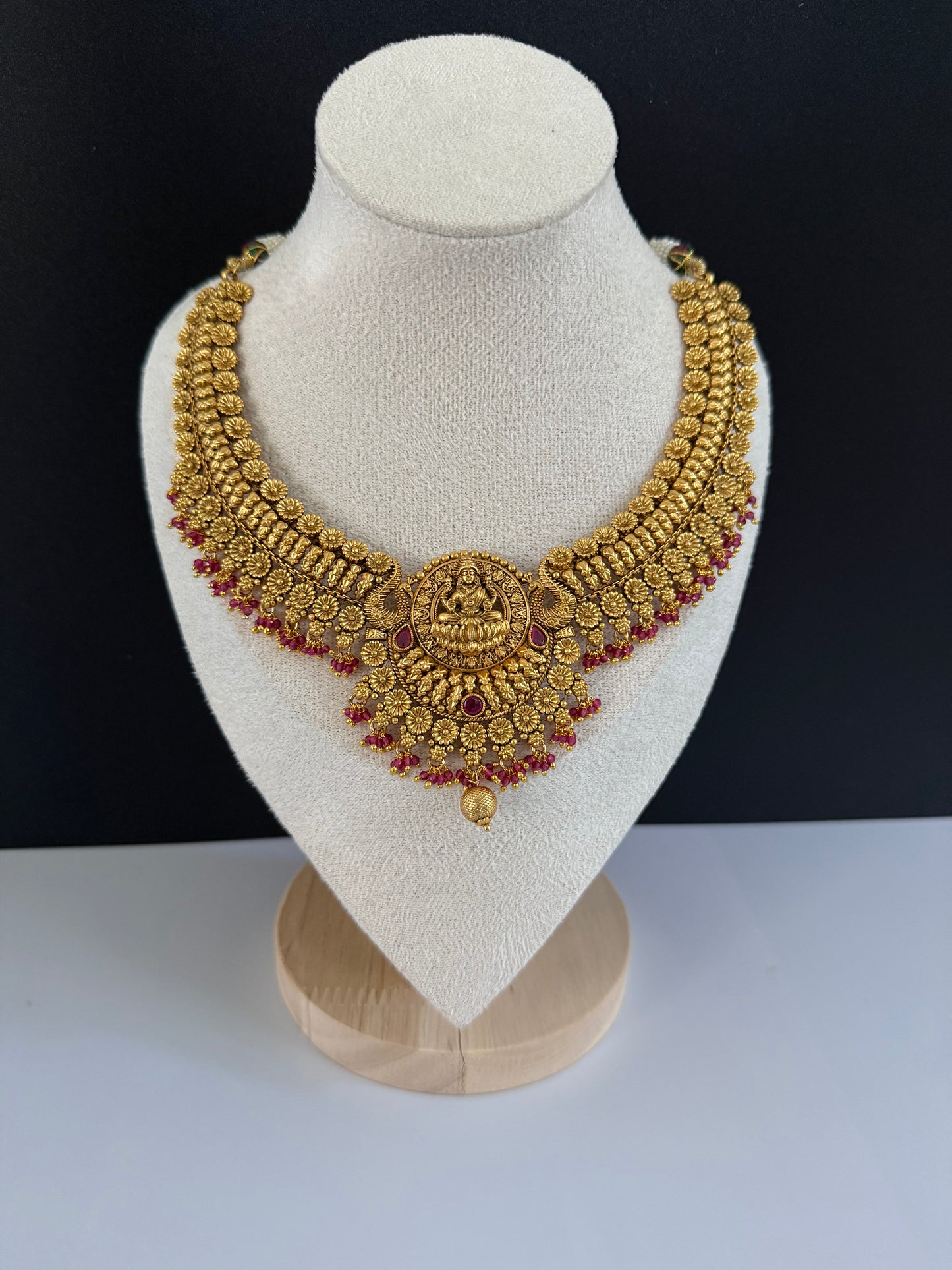 Temple style Necklace set with Jhumka