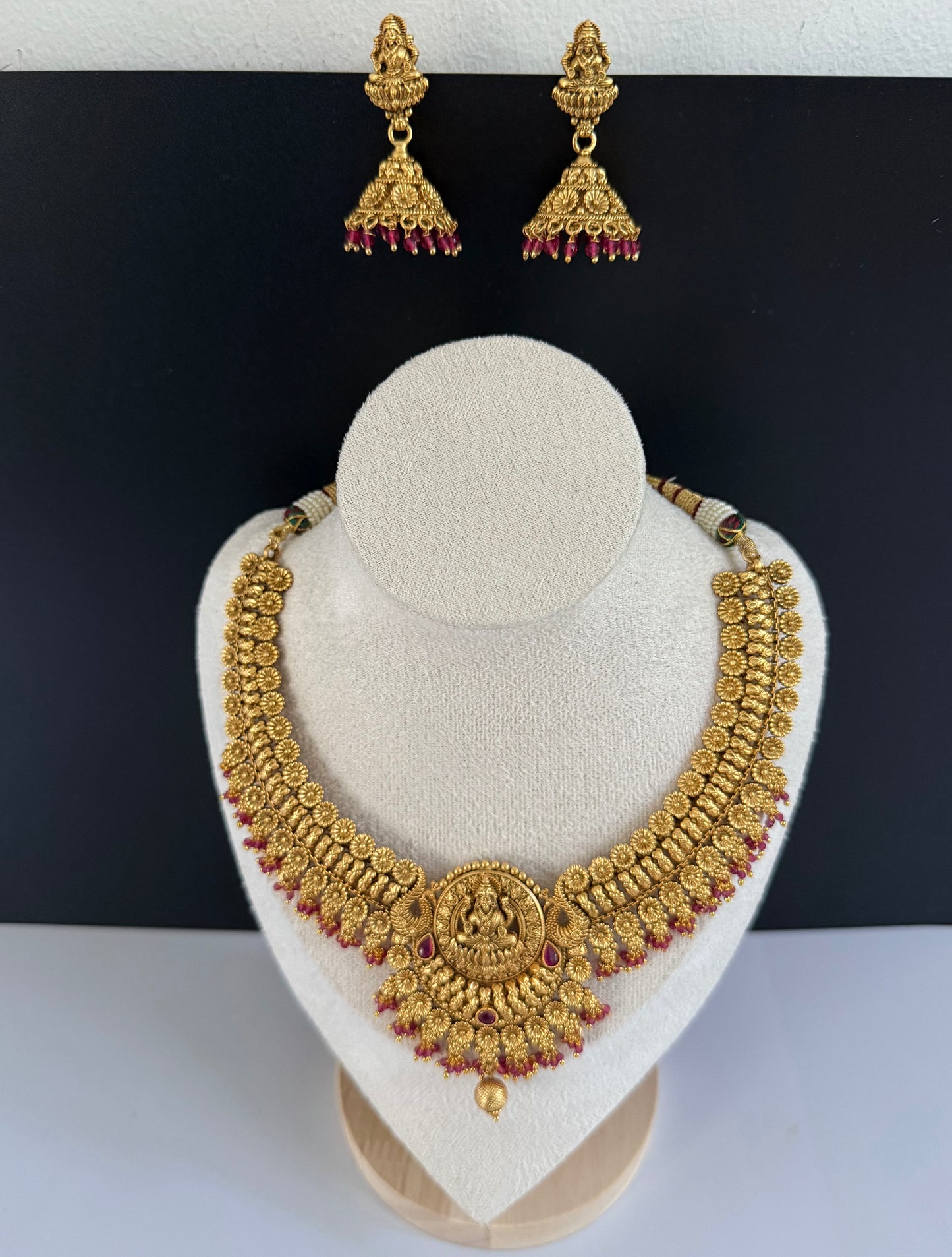Temple style Necklace set with Jhumka
