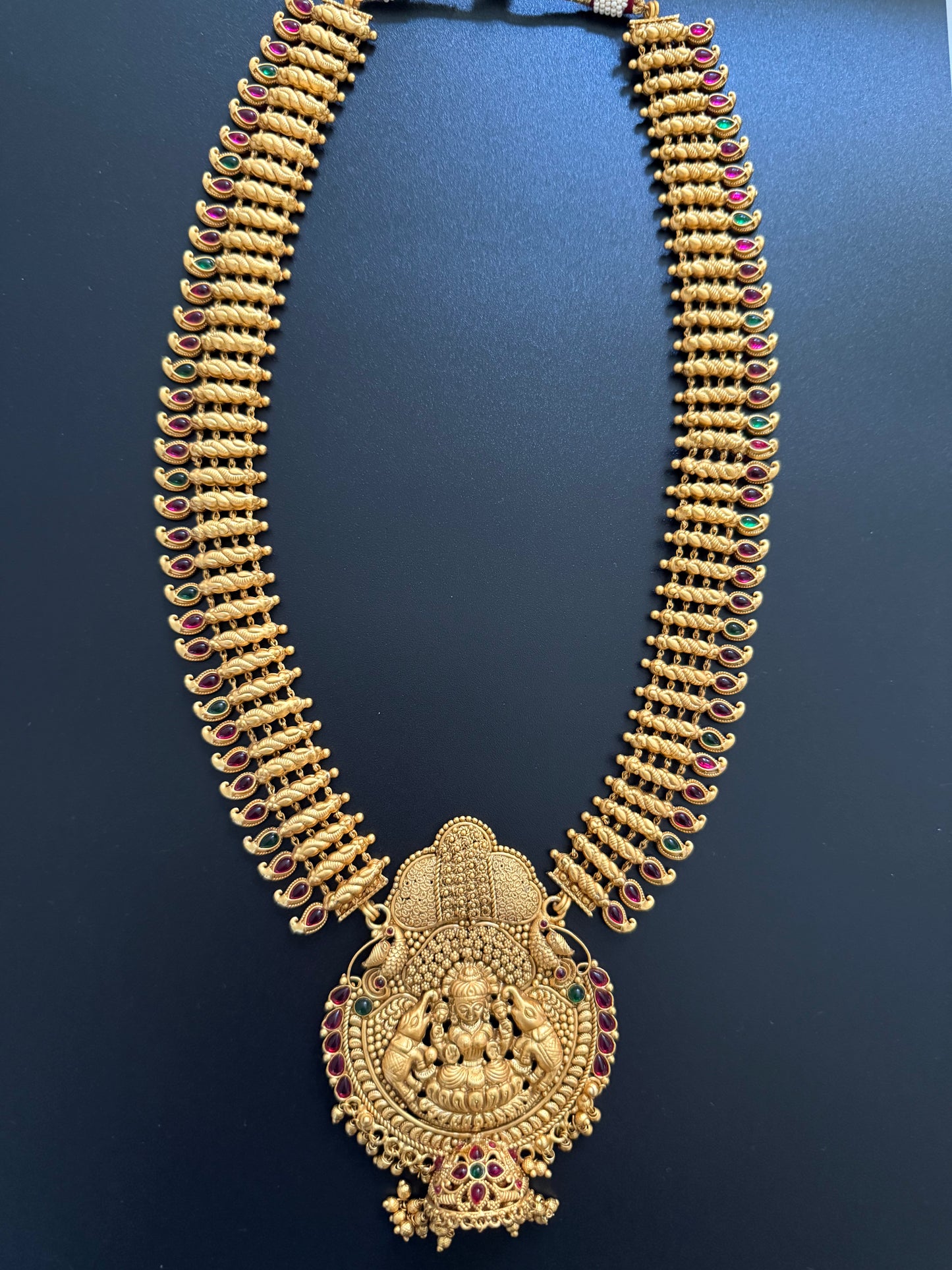 Long Partywear temple style NS with Jhumka