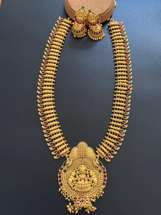 Long Partywear temple style NS with Jhumka
