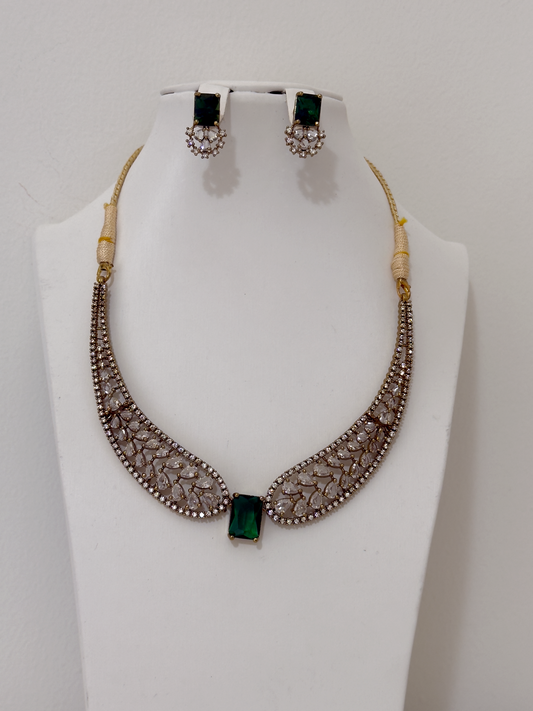 Simple and Elegant Partywear Necklace set with Earring